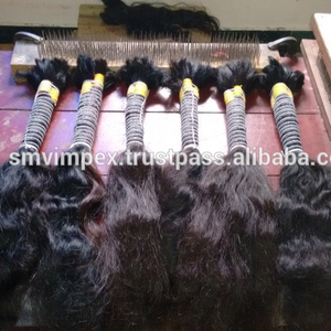 Vente chaude 100% vierge Remy cheveux humains en vrac indien cheveux Machine Double trame pas de poux et de noix bonne Texture - Product Image 2