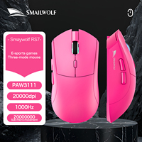 Mouse Tiga Mode Ringan PAW3311 Berkabel Nirkabel 2.4GHz Bluetooth Bertenaga Baterai untuk Kantor, Kompetisi, dan Gaming