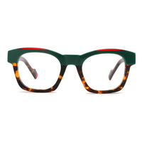 Gafas Ópticas de Moda con Montura de Acetato de Doble Color, Montura de Gafas de Ojo de Gato para Mujer