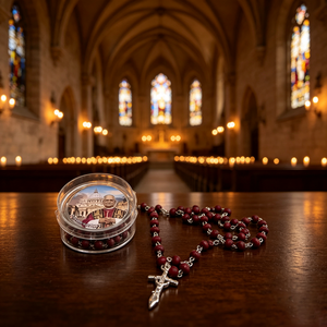 Rosario católico de alta gama, blanco, con San Judas, rojo, niños con San Benito, al por mayor, de rosas, tonalidades tierra, Israel. - Product Image 1