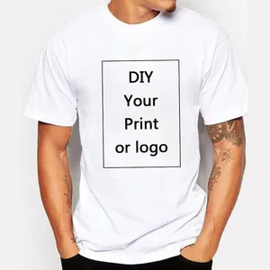 맞춤형 인쇄 티셔츠 여성 티 DIY 좋아하는 사진 또는 로고 흰색 티셔츠 패션 맞춤형 오가닉 코튼 남성 상의 티셔츠