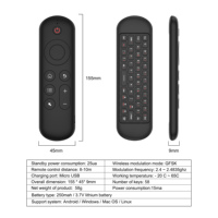 Nuevo Diseño Simple y Moderno, Air Mouse Inalámbrico M5 de Modo Dual 2.4g y BT 5.2 con Mini Teclado y Control Remoto con Retroiluminación