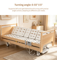 Lit médical électrique en bois, inclinable 0-80°, avec fonction de levée lente, anti-vertiges, dossier réglable pour la récupération post-AVC
