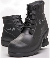 Bottes de travail en PVC noir ACE Safety 6,5 pouces, lacées, embout en acier, semelle intermédiaire en acier, CE EN ISO 20345 STL SS513:2013