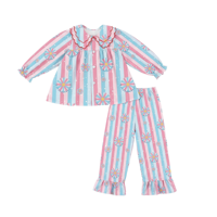Pyjama d'été confortable pour enfants Puresun, style tendance, en viscose de bambou, 100% coton biologique, chemise de nuit boutonnée pour fille, imprimé personnalisé