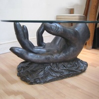 Table basse de sculpture à la main en bronze d'ornements d'intérieur d'art moderne