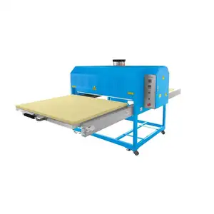 Large format manual feeding electric automatic double head station vinyl heat press transfer machine 80x100cm 100x100