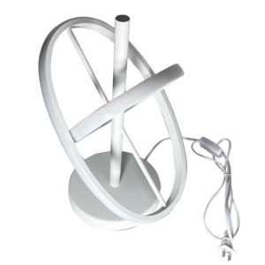 Lampe de table 20W finition blanc sable avec nouvel abat-jour rond pour la lecture de la chambre et le contrôle de l'interrupteur de décoration de la chambre - Product Image 2