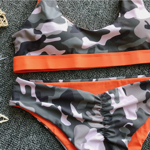 Sexy deux pièces vintage taille haute modestes maillots de bain pour femmes - Product Image 4