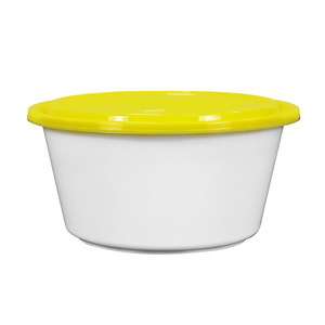 Round Plastic Disposable <b>Lunch</b> Boxes With Yellow Lids For Takeout Food Storage - Product Image 5