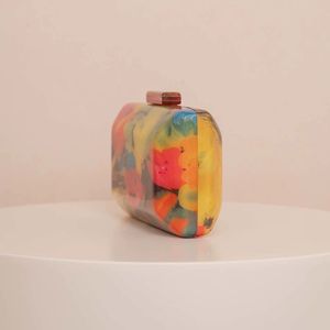 Padrão De Mármore Amarelo Fecho Hand Bags Mulheres Ombro Messenger Purse Feminino Evening Party Travel Girl Lady Acrílico Box Embreagens - Product Image 4