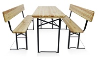 Modernes Massivholz Outdoor Klappbares Biertisch-Set mit Rückenlehne für Park- und Villennutzung