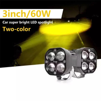 Luz de Trabajo LED para Auto, Motocicleta, 8-80v, 3 Pulgadas, 40W, Amarilla, Proyector, Lente de Proyección, Todoterreno, 4X4, 4WD