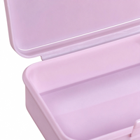 Boîte portable rectangulaire rose en plastique PP de 7,5 cm pour le rangement de cosmétiques, pièces de quincaillerie, pierres précieuses, montres, boucles d'oreilles, ongles à presser et cartes