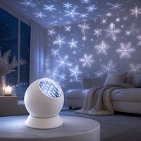 Nouvelle Lampe de Projection Océanique Alimentée par USB, Motifs Cœur Flocon de Neige de Noël, Lumière Céleste Rotative pour Fêtes, Mariages et Événements Festifs