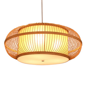 Chinese Style Bamboo Ceiling <b>Light</b> Led Living Room <b>Dining</b> Room Chandelier Woven Rattan Pendant <b>Light</b> - Product Image 4