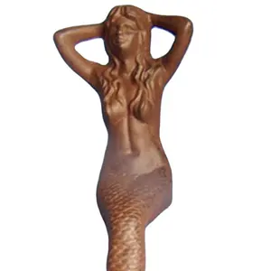 2024 New Cast Iron Laying Mermaid Figure Nautical Garden Decor