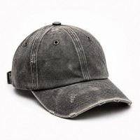 Casquette de baseball en jean délavé style Dad Hat, effet vieilli, six panneaux, non structurée, réglable, boucle en laiton, unisexe, vente en gros