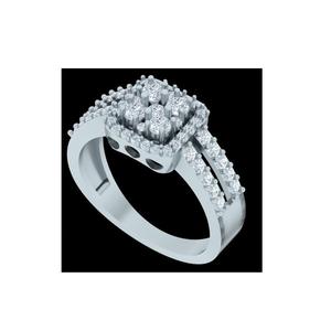 Anillo de Compromiso o Aniversario para Mujer, Chapado en Oro Antiguo Vintage, Plata de Ley 925, con Diamante Cultivado en Laboratorio, Corte Simple, Doble - Product Image 1