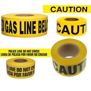 Cinta de advertencia de PE protegida con barrera de marca amarilla impresa personalizada sin adhesivo para uso subterráneo protección de alta visibilidad - Product Image 3