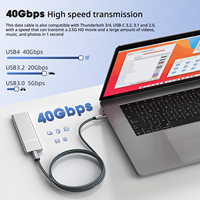 Cable de Datos USB 2.0 de Doble Extremo Tipo-C, Cable de Carga Rápida PD de 240 W, 40 Gbps, Cable de Par Trenzado USB4, para Thunderbolt4