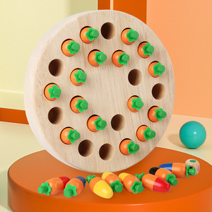 Divertente ravanello di colore del fungo memoria gioco di scacchi tirare ravanello bambini illuminazione in legno educazione precoce giocattoli Puzzle di legno scacchi - Product Image 3