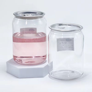 Prix de gros usine – Nouvelles canettes transparentes jetables pour bubble tea, café, jus et autres boissons en plastique PET - Product Image 5