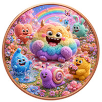 Koin Tembaga Murni 999 5 oz Seri Kartun Hewan Monster Kecil Warna-warni Relief Tinggi UV 3D Edisi Kolektor