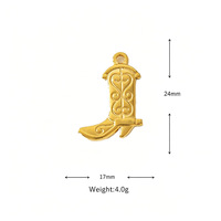 Breloques personnalisées en acier inoxydable doré pour bottes en jean, pendentifs faits main DIY pour colliers et bracelets
