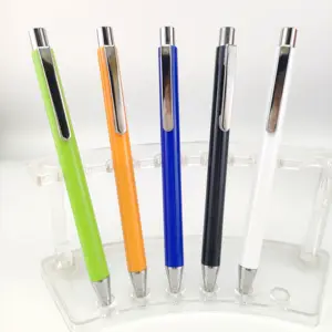 New Advertising Pen Manufacturers Hot Press Plastic Ballpoint Pen Color Pole Advertising Pen