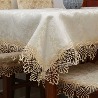 Nappe de mariage en dentelle jacquard brodée de style européen, 100 % polyester, couleur et taille personnalisables, facile à laver, vente en gros
