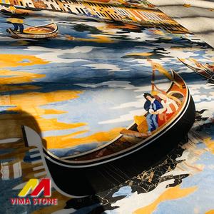 Custom high end di lusso in marmo naturale di pietra a getto d'acqua medaglione venezia intarsio modello di design per parete decorativo sfondo pannello - Product Image 3