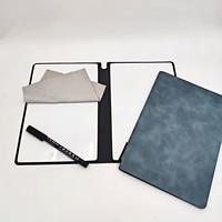 Tableau d'écriture réutilisable pour étudiants, couverture en PU, format A5, imperméable, effaçable, bloc-notes avec stylo et chiffon d'effacement