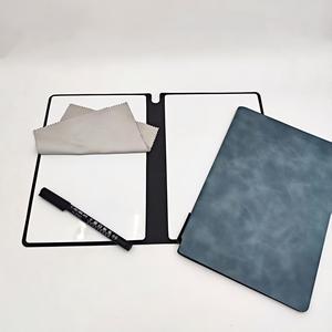 Tableau <span class=keywords><strong>d</strong></span>'écriture réutilisable pour étudiants, couverture en PU, format A5, imperméable, effaçable, bloc-notes avec stylo et chiffon <span class=keywords><strong>d</strong></span>'effacement - Product Image 2