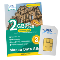 Tarjeta SIM 3 en 1 de Macao con Roaming Ilimitado 4G 5G CTM por 2 Días y 2GB, Ranuras Nano/Estándar/Mini/Micro, Empaque Personalizado, Precio al por Mayor