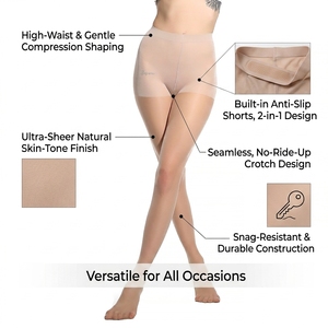Collants de sécurité transparents 10D ultra-fins effet peau de verre, brillants, tricotés, sans couture, respirants, couleur chair, pour l'été - Product Image 2