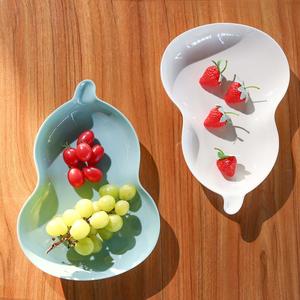 Plateau de service en mélamine en forme de gourde, 8,5 pouces, couleur unie, incassable, compatible lave-vaisselle, finition polie, pour fruits, usage domestique - Product Image 4