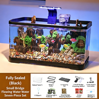 Aquarium écologique de bureau, aquarium domestique en plastique transparent de grande capacité pour l'aménagement paysager du salon