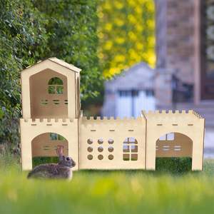 großhandel im freien abnehmbare hölzerne kaninchenburg großer hamster hase haus holz meerschweinchen haus - Product Image 6