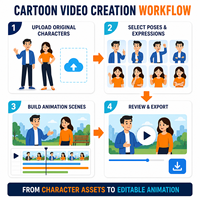 Software Personalizado para Crear Videos de Animación de Dibujos Animados con IA, con Escenas de Historia Editables