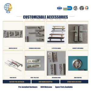 Porte commerciale pleine hauteur avec panneau de vision anthracite pour entrée de <span class=keywords><strong>gratte</strong></span>-<span class=keywords><strong>ciel</strong></span>, taille personnalisée, usine chinoise - Product Image 3