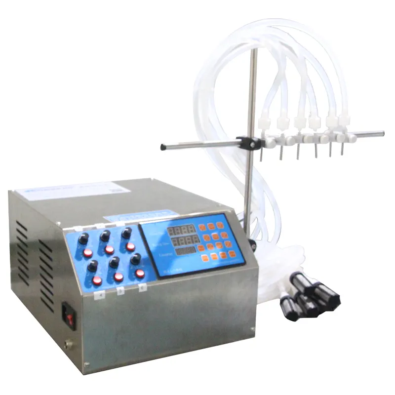 Professional Wholesale Semi-automatic 6 Heads Digital Control Pump Bottling Water Liquid Filling Machine