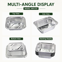 Barquette en aluminium robuste argentée, petite, 5x4 pouces, 8,5 oz, grande capacité, pour rôtissage, événements et buffets