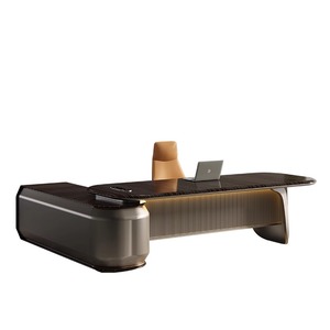 Scrivania Presidenziale a L in MDF con Tecnologia Moderna, Pannello Laccato, Arredamento per Ufficio e Sala Riunioni, Ufficio Modulare - Product Image 5