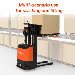 Apilador de Palés Rhino 1.5T con Altura de Elevación de 2.5 Metros, Horquillas de Elevación Ajustables y Plataforma de Trabajo |   Apilador de Almacén Directo de Fábrica - Product Image 2