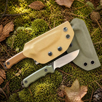 Couteau de chasse à lame fixe, acier inoxydable, manche G10, couteau portable pour le camping et la pêche, vente en gros OEM, personnalisable T0002