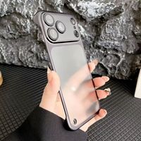 Étui de téléphone portable sans cadre mat ultra-mince de luxe pour iPhone 13 14 15 16 modifier dans 17 Pro Max étui de Transformation de Film d'objectif