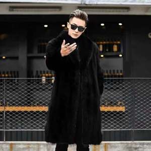 <span class=keywords><strong>Cappotto</strong></span> in Pelliccia di <span class=keywords><strong>Visone</strong></span> per <span class=keywords><strong>Uomo</strong></span>, Giacca Lunga Casual in Finta Pelliccia Ispessita per Autunno e Inverno - Product Image 3