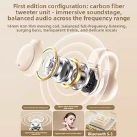   Écouteurs sans fil True Wireless 5.4 avec réduction de bruit, stéréo, design OWS à clip d'oreille, mini-casque étanche, son HiFi
