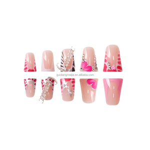 Uñas Postizas con Forma de Pico de Pato, Hechas a Mano, Cobertura Completa, Acrílicas, para Mujer, Manicura Casual Diaria - Product Image 2
